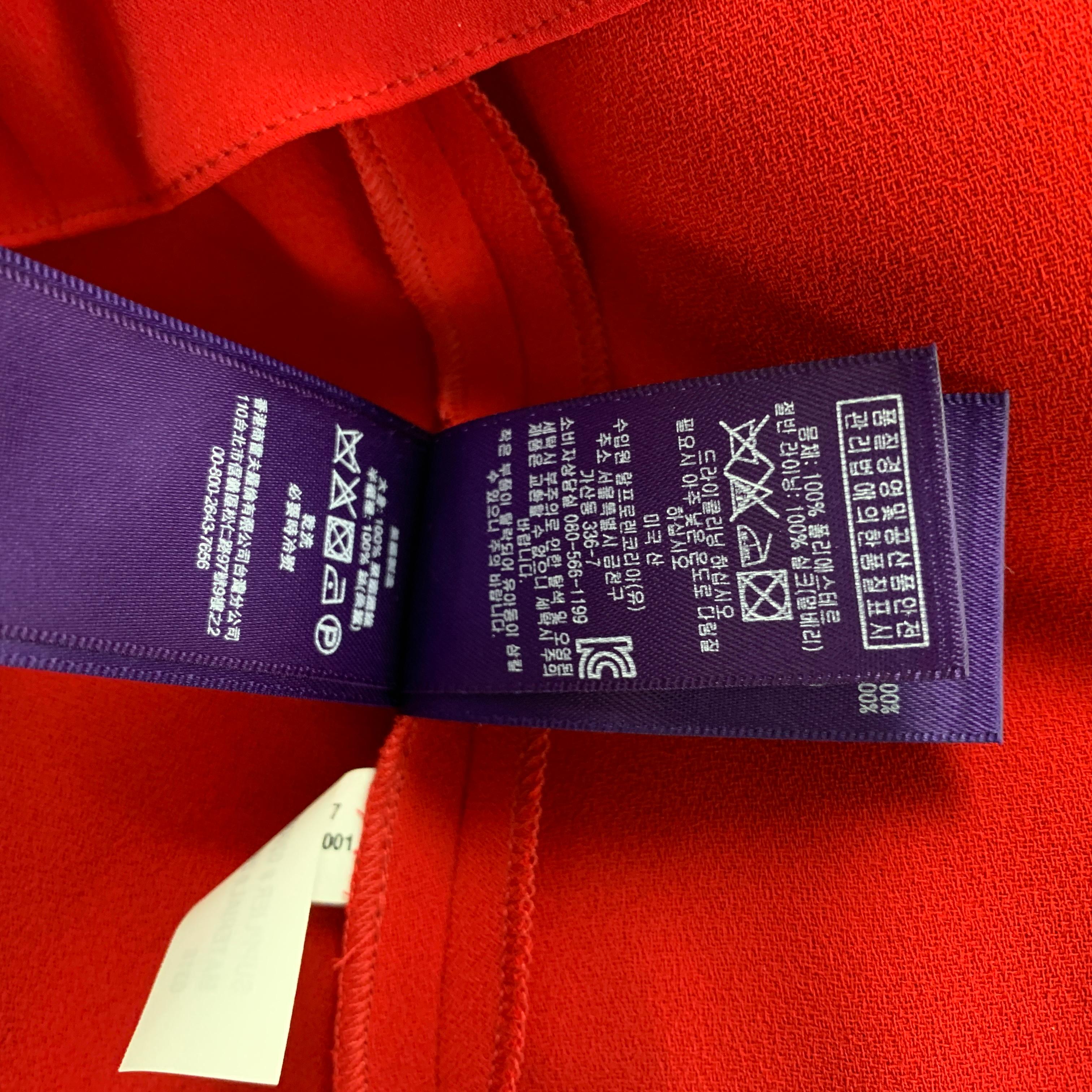 Women's RALPH LAUREN Purple Label Size 8 Red Polyester Sleeveless Long Gown Dress