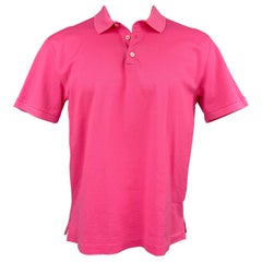 Used RALPH LAUREN Purple Label Size M Pink Cotton Buttoned Polo