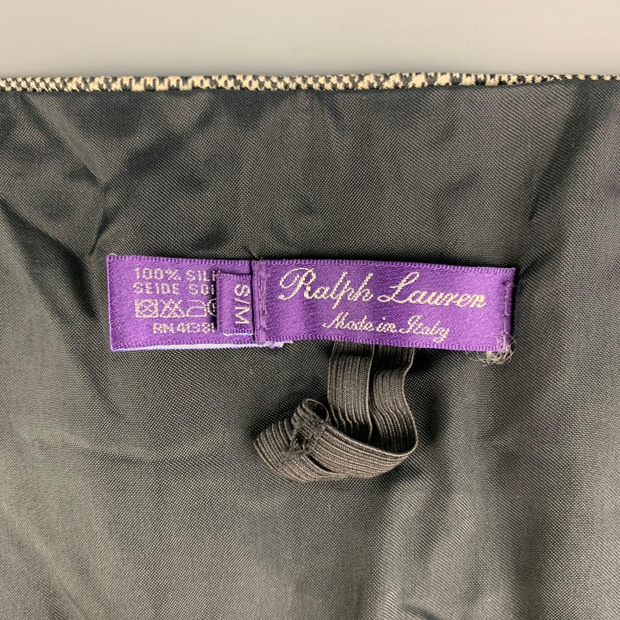 RALPH LAUREN Purple Label Size S/M Black White Glenplaid Silk Cummerbund In Good Condition In San Francisco, CA