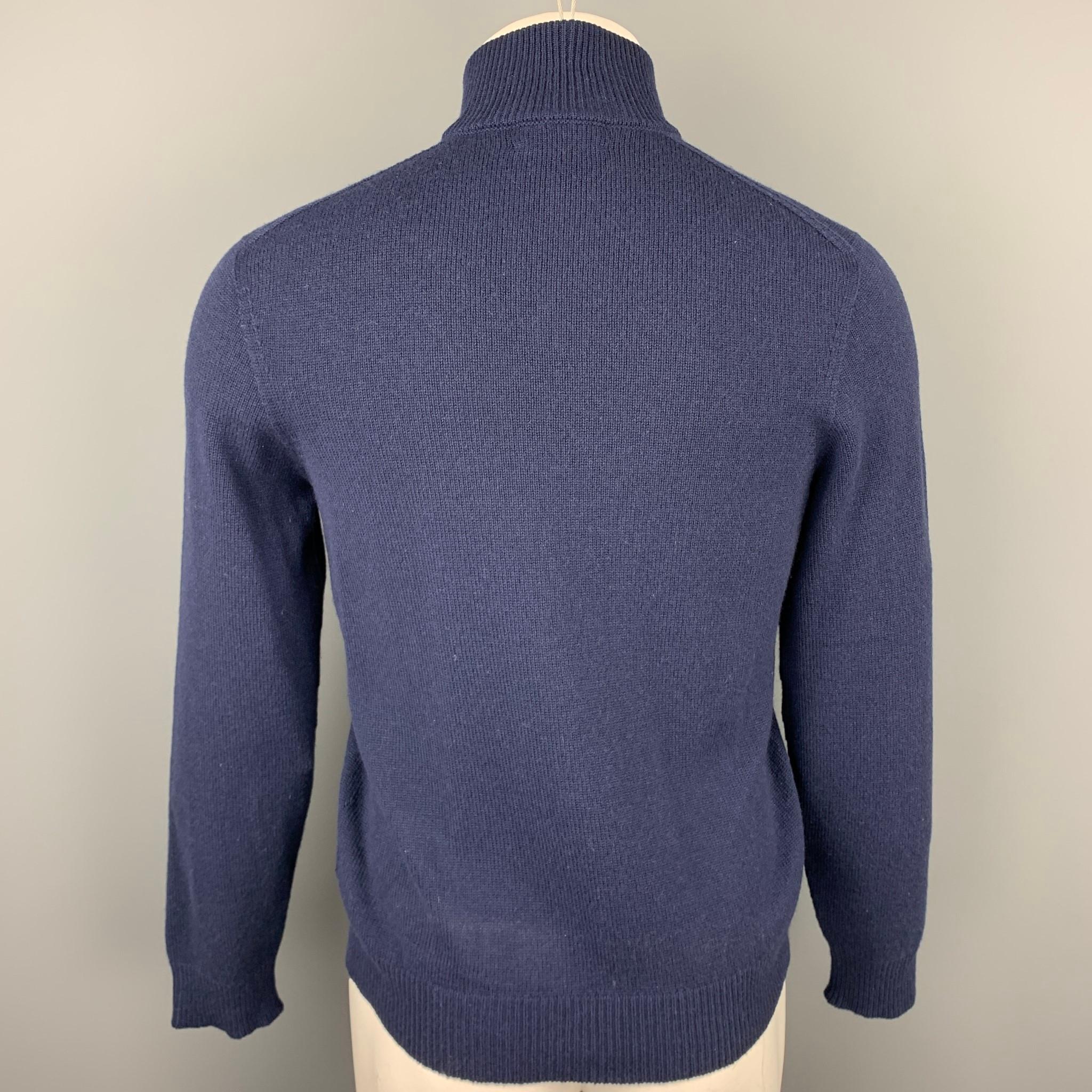 RALPH LAUREN Purple Label Size S Navy Cashmere Mock Turtleneck Pullover In Good Condition In San Francisco, CA