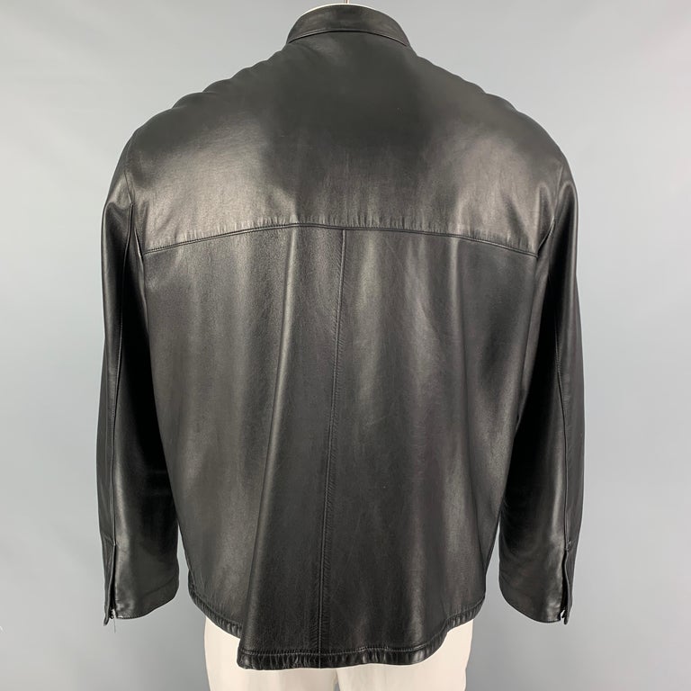 RALPH LAUREN Purple Label Size XL Size 44 Black Lambskin Bomber Jacket ...