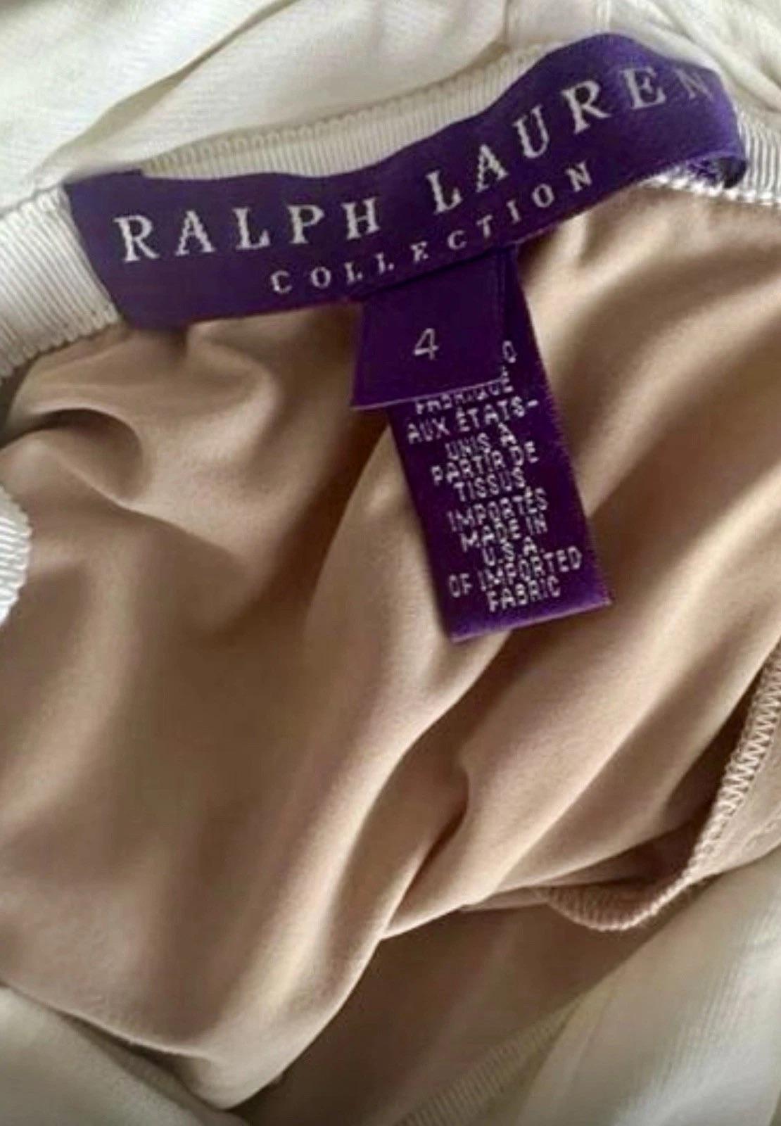 Ralph Lauren Purple Label Spring 2012 Ivory Draped Jersey Runway Gown Jewel Belt in vendita 5