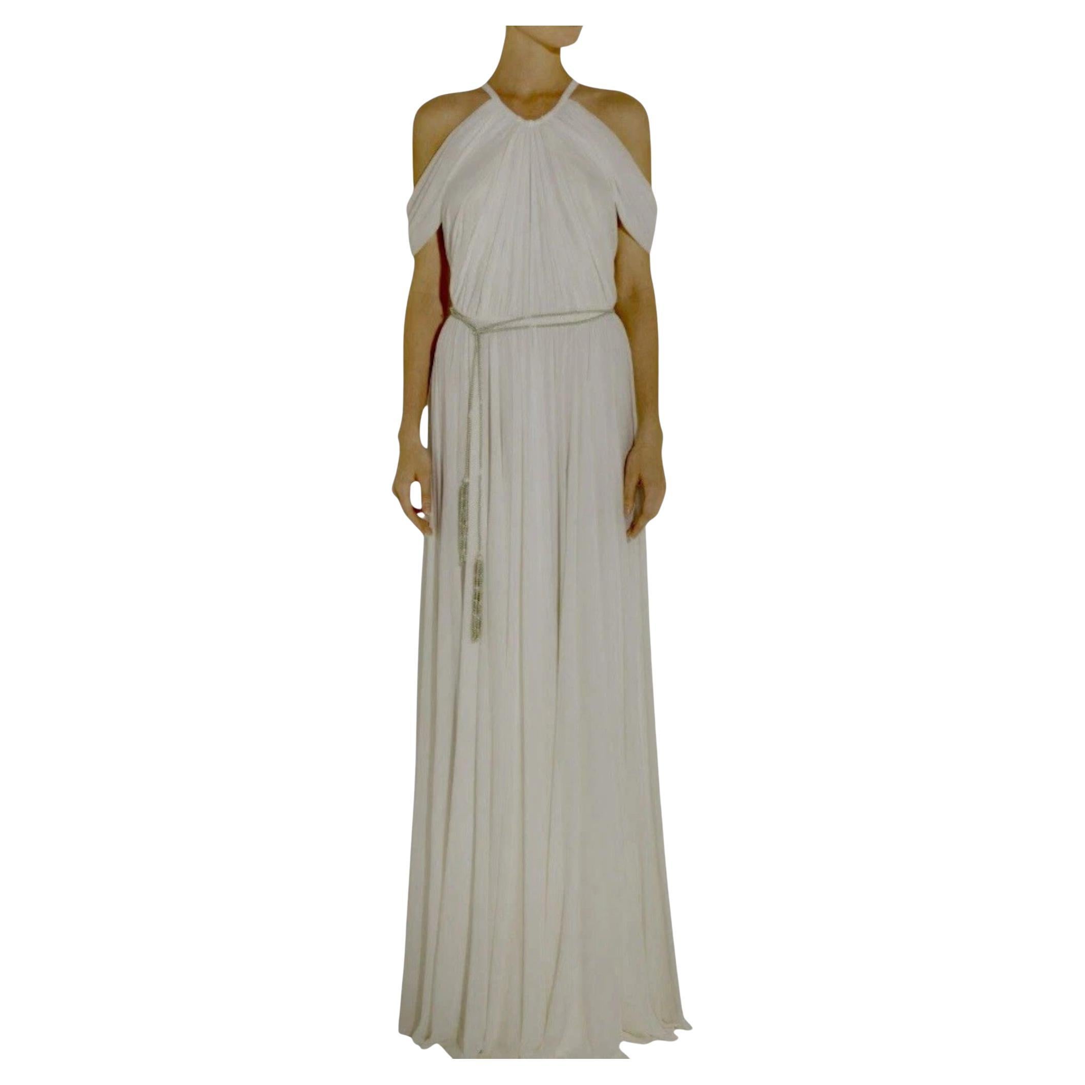 Ralph Lauren Purple Label Spring 2012 Ivory Draped Jersey Runway Gown Jewel Belt In condizioni Nuovo in vendita a Kingston, NY