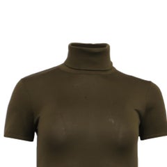 Maglia a collo alto Ralph Lauren Purple Label in seta verde oliva