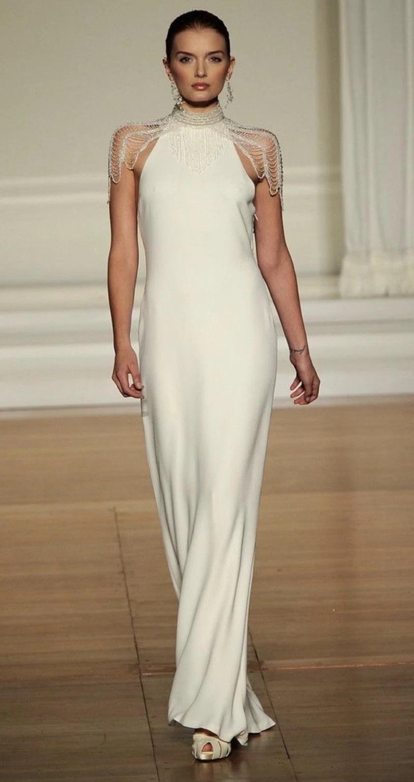 Ralph Lauren Purple Label White Beaded Wedding Gown, Spring 2012 Runway – NWT For Sale 7