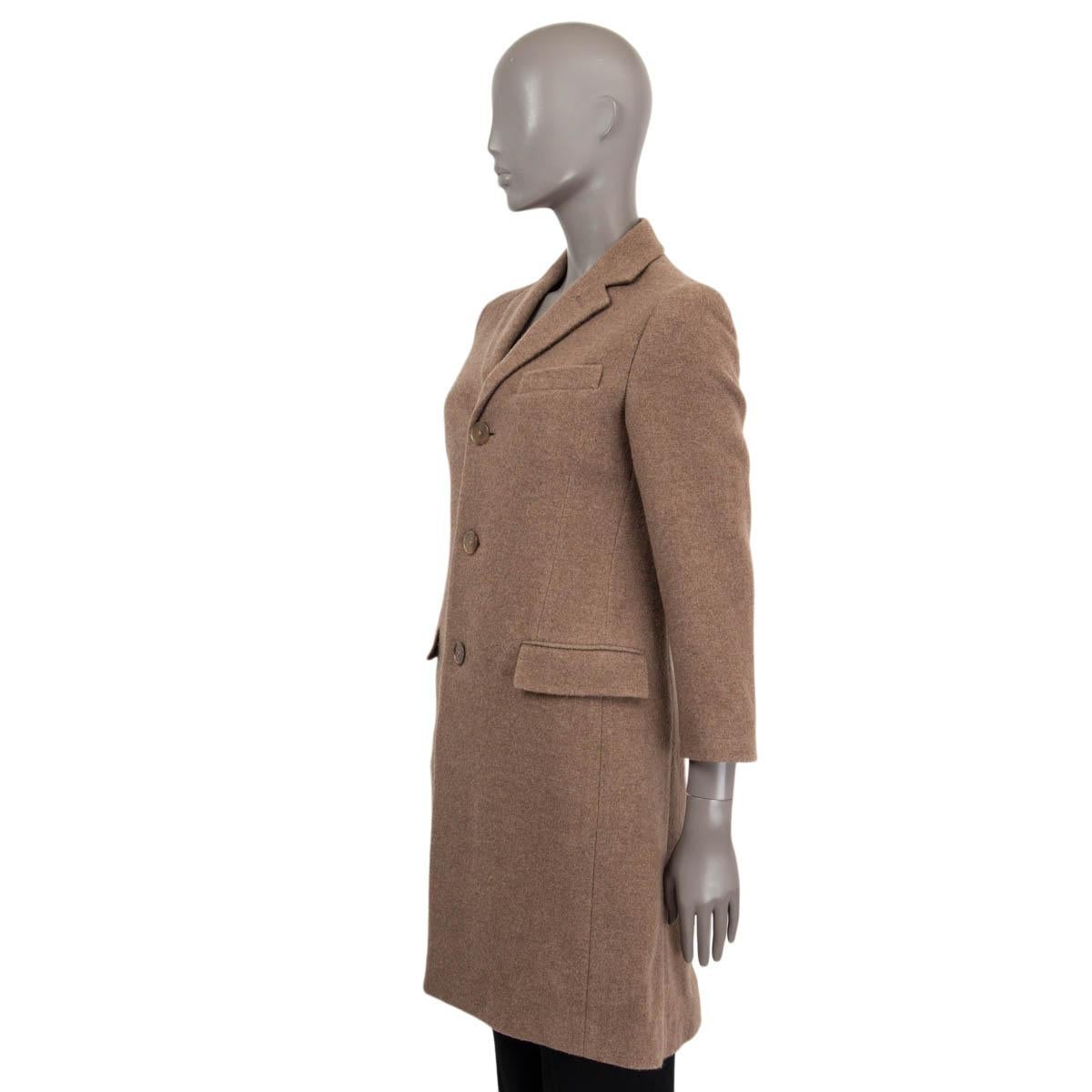 RALPH LAUREN PURPLE LABLE brown cashmere CLASSIC Coat Jacket 0 XS In Excellent Condition In Zürich, CH