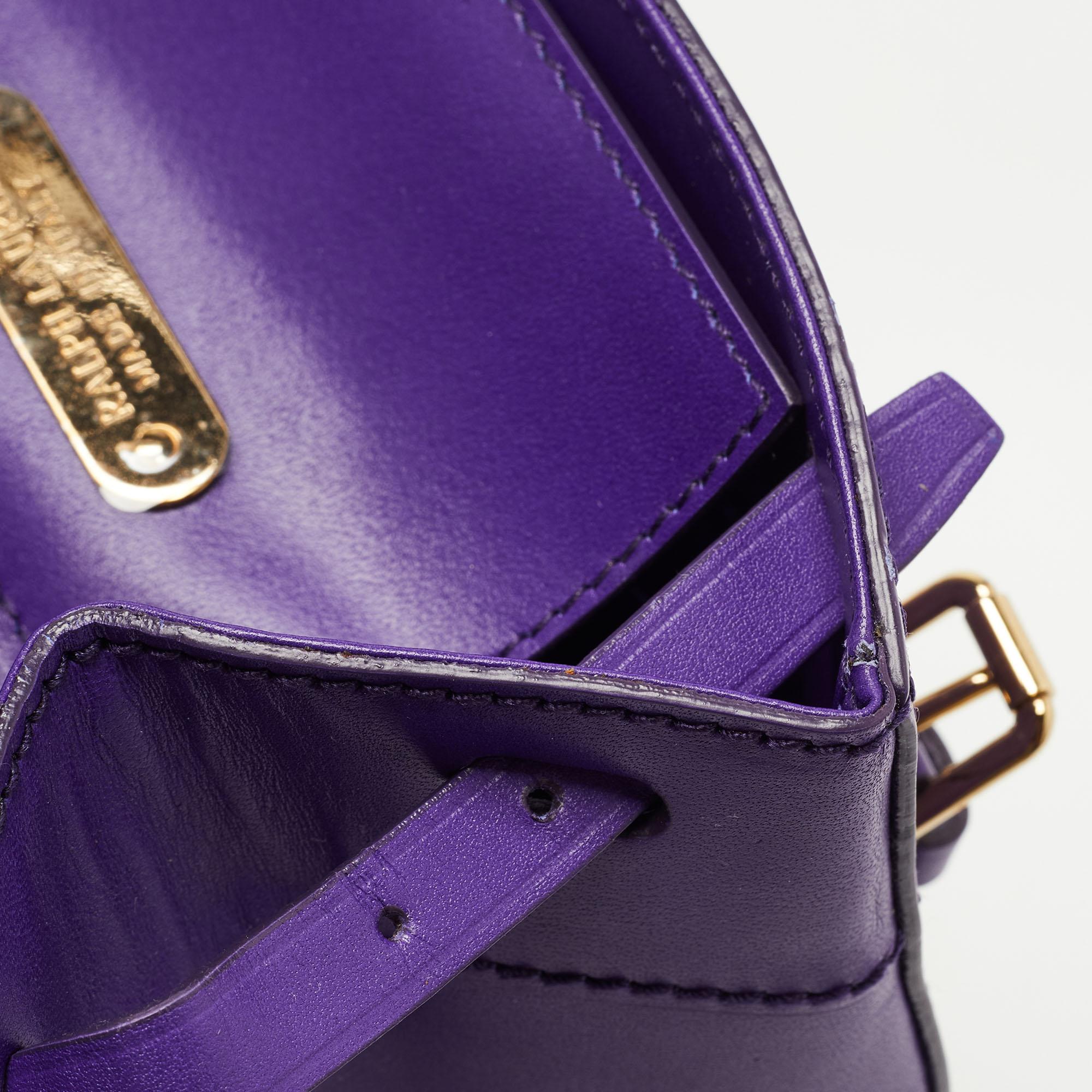 Ralph Lauren Purple Leather Ricky Crossbody Bag 6