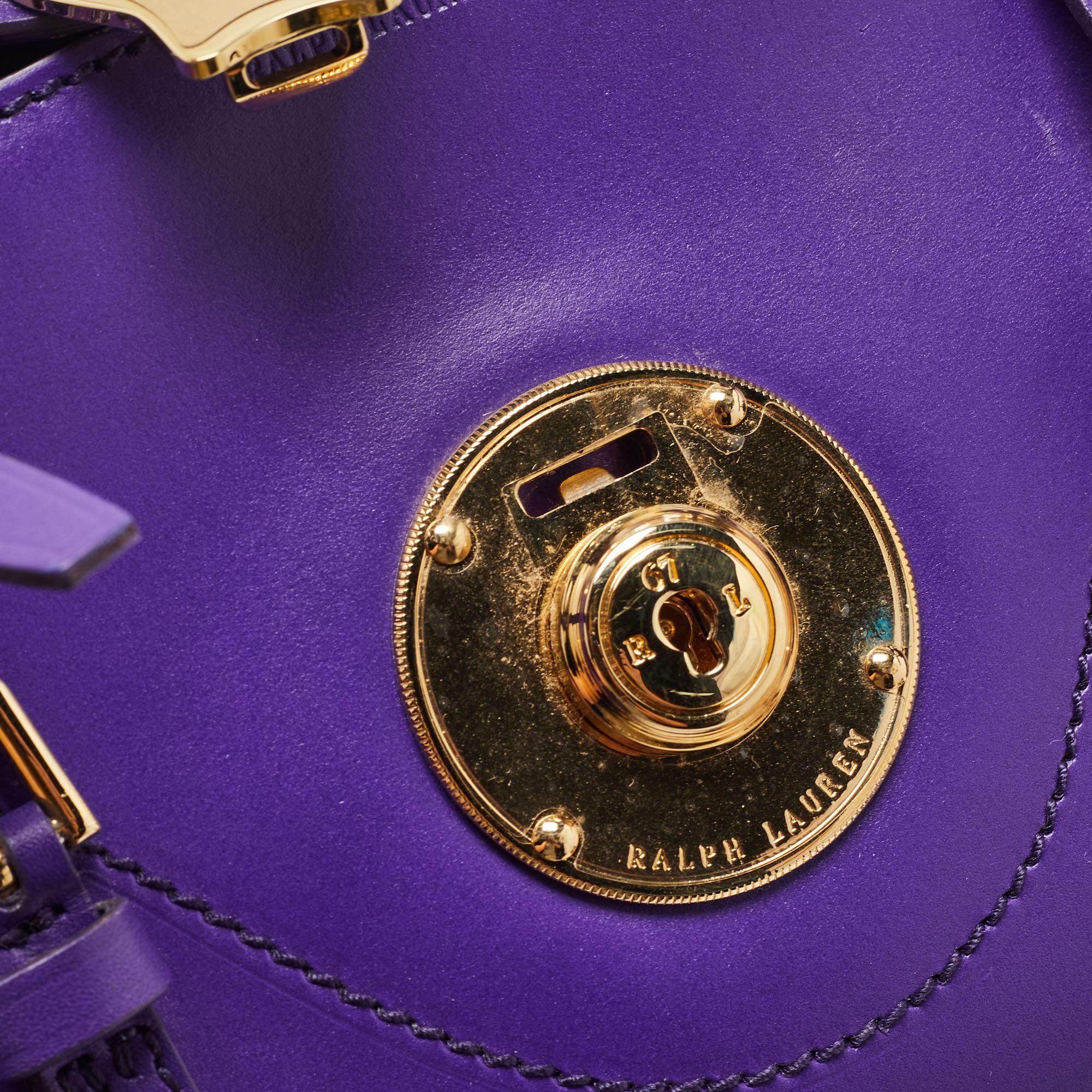 Ralph Lauren Purple Leather Ricky Crossbody Bag 8