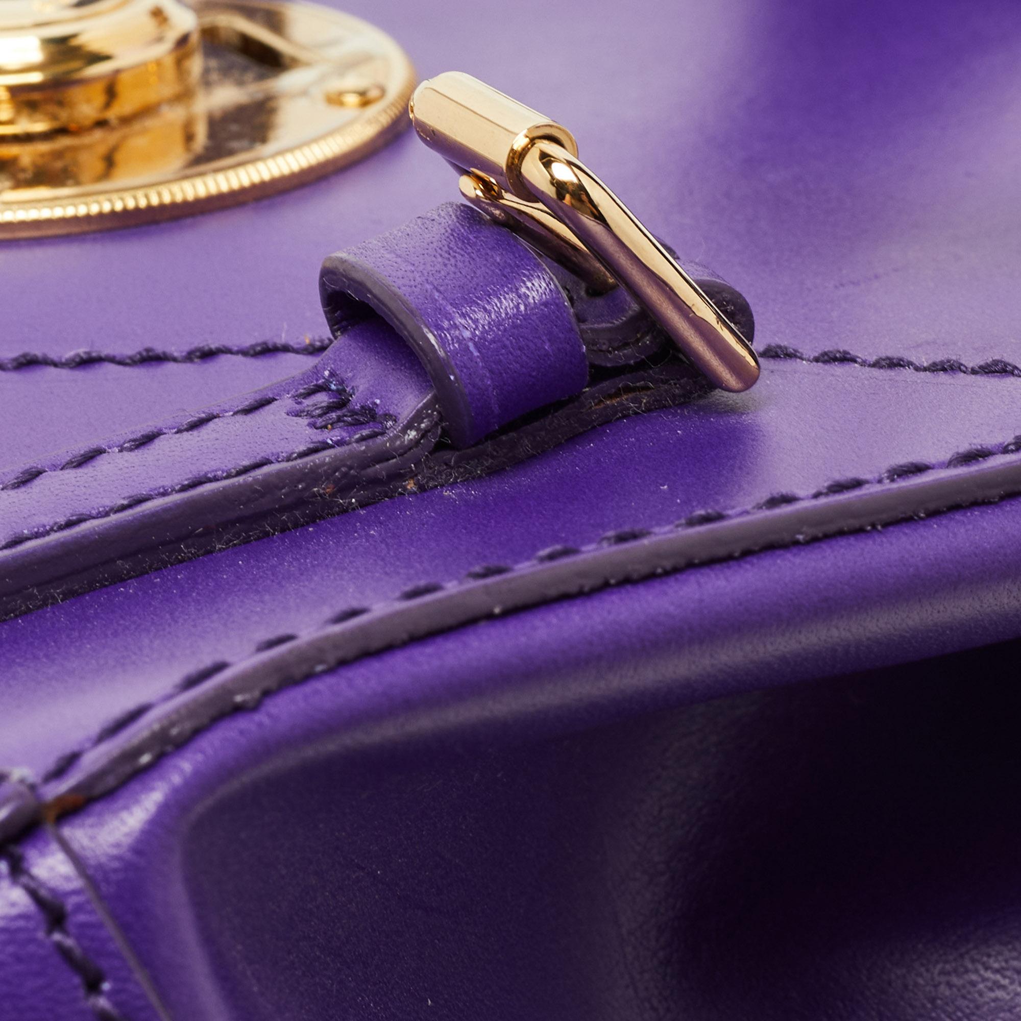 Ralph Lauren Purple Leather Ricky Crossbody Bag 9
