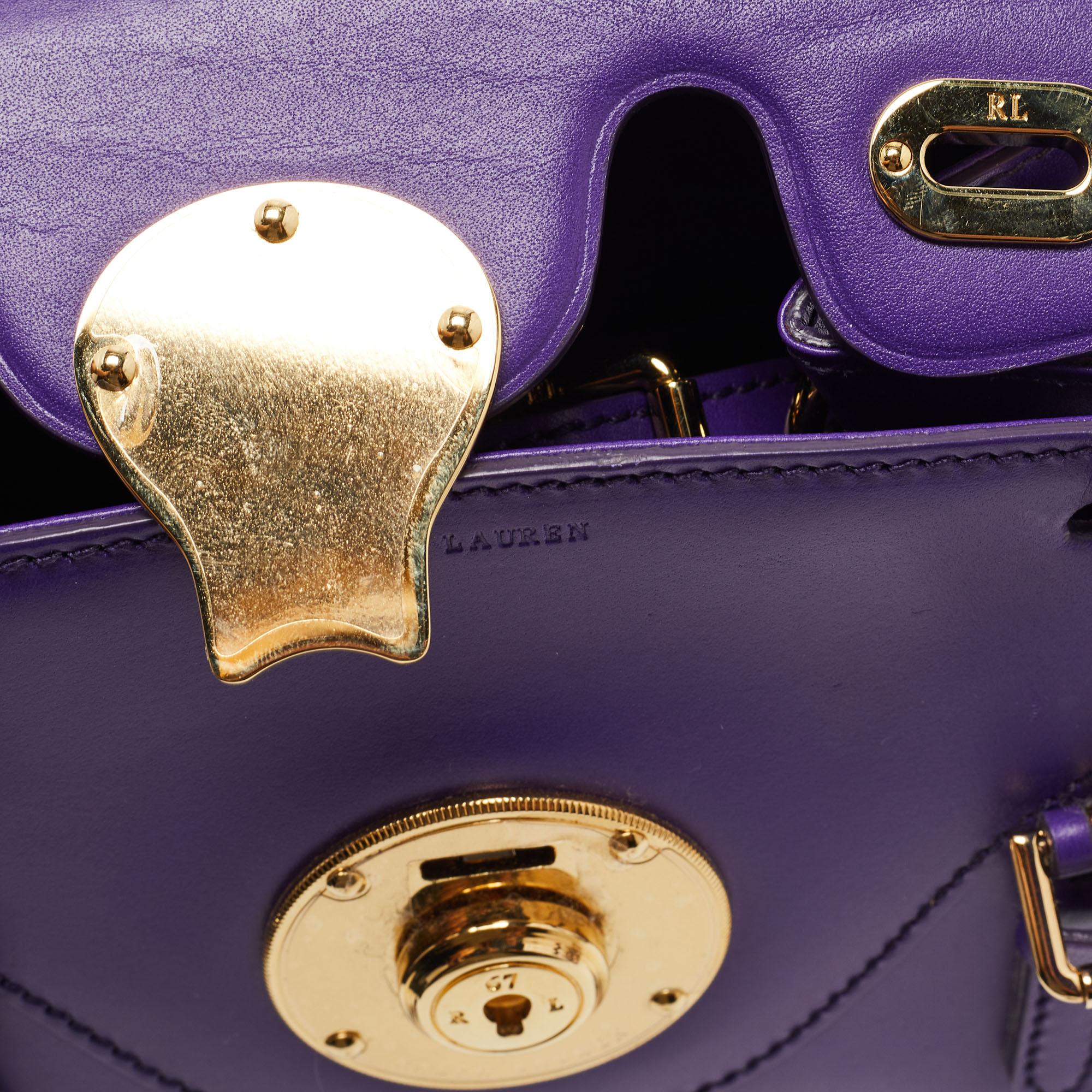 Ralph Lauren Purple Leather Ricky Crossbody Bag 10