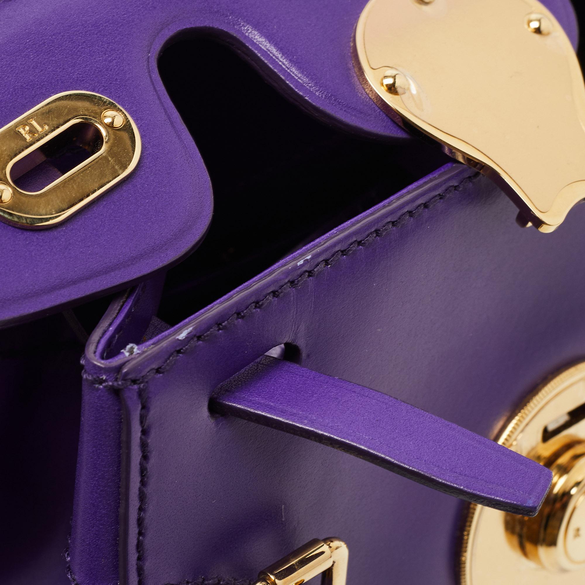 Ralph Lauren Purple Leather Ricky Crossbody Bag 11