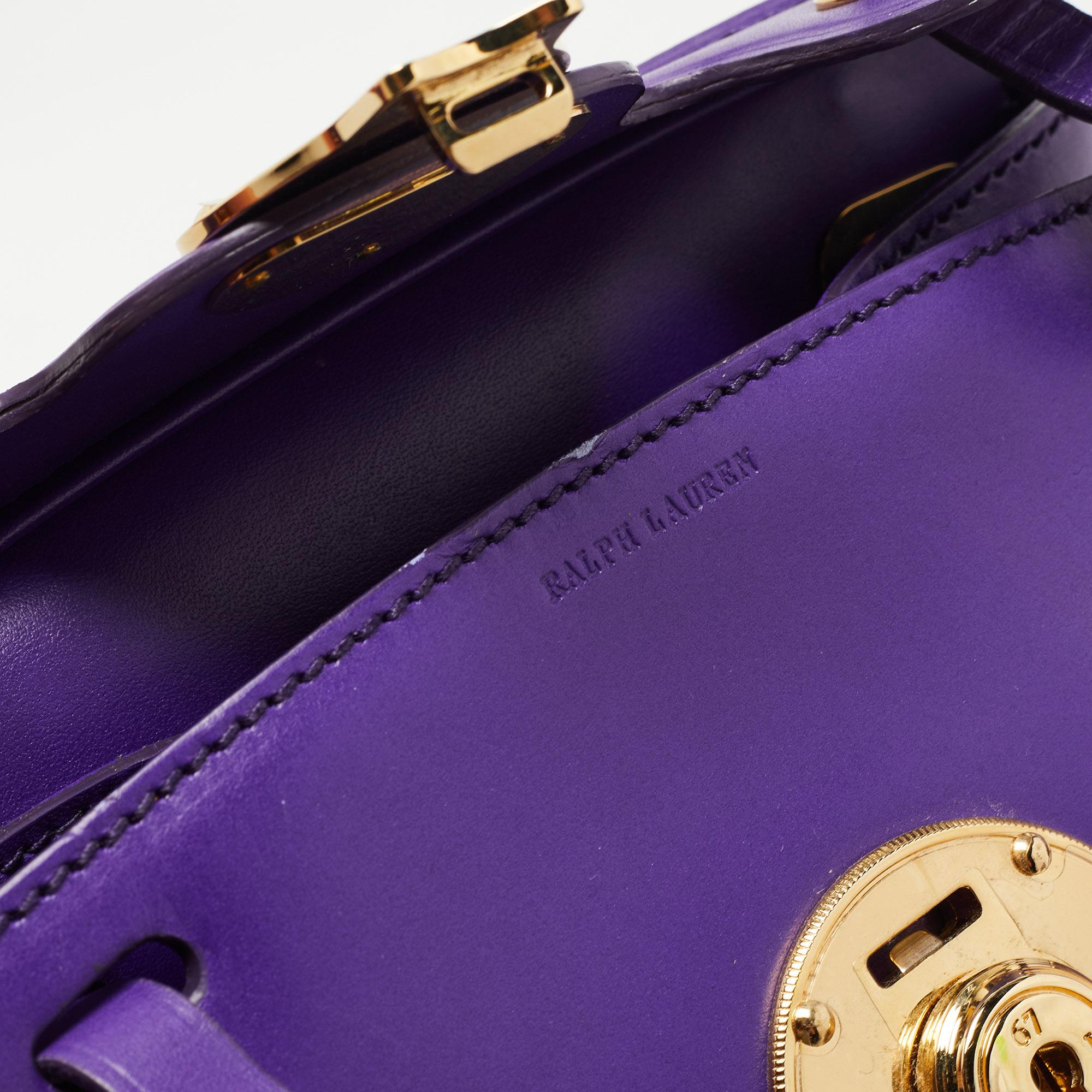 Ralph Lauren Purple Leather Ricky Crossbody Bag 12