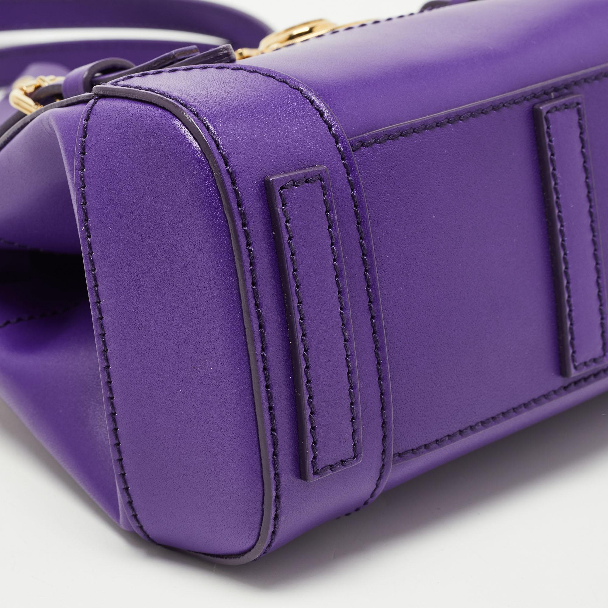 Ralph Lauren Purple Leather Ricky Crossbody Bag 14