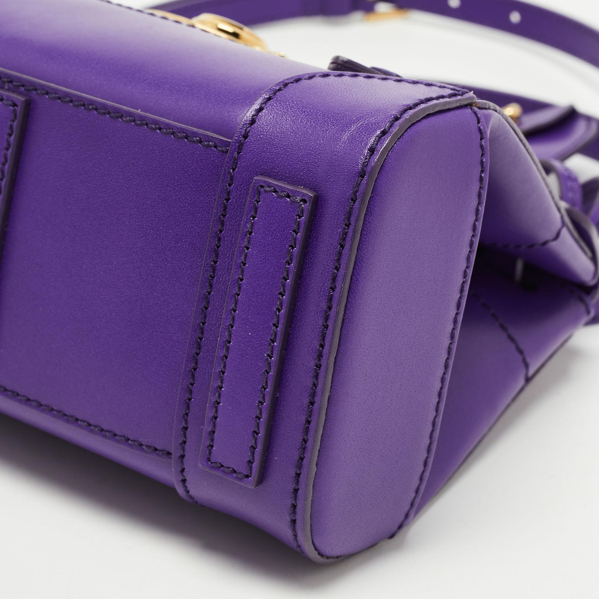 Ralph Lauren Purple Leather Ricky Crossbody Bag 15