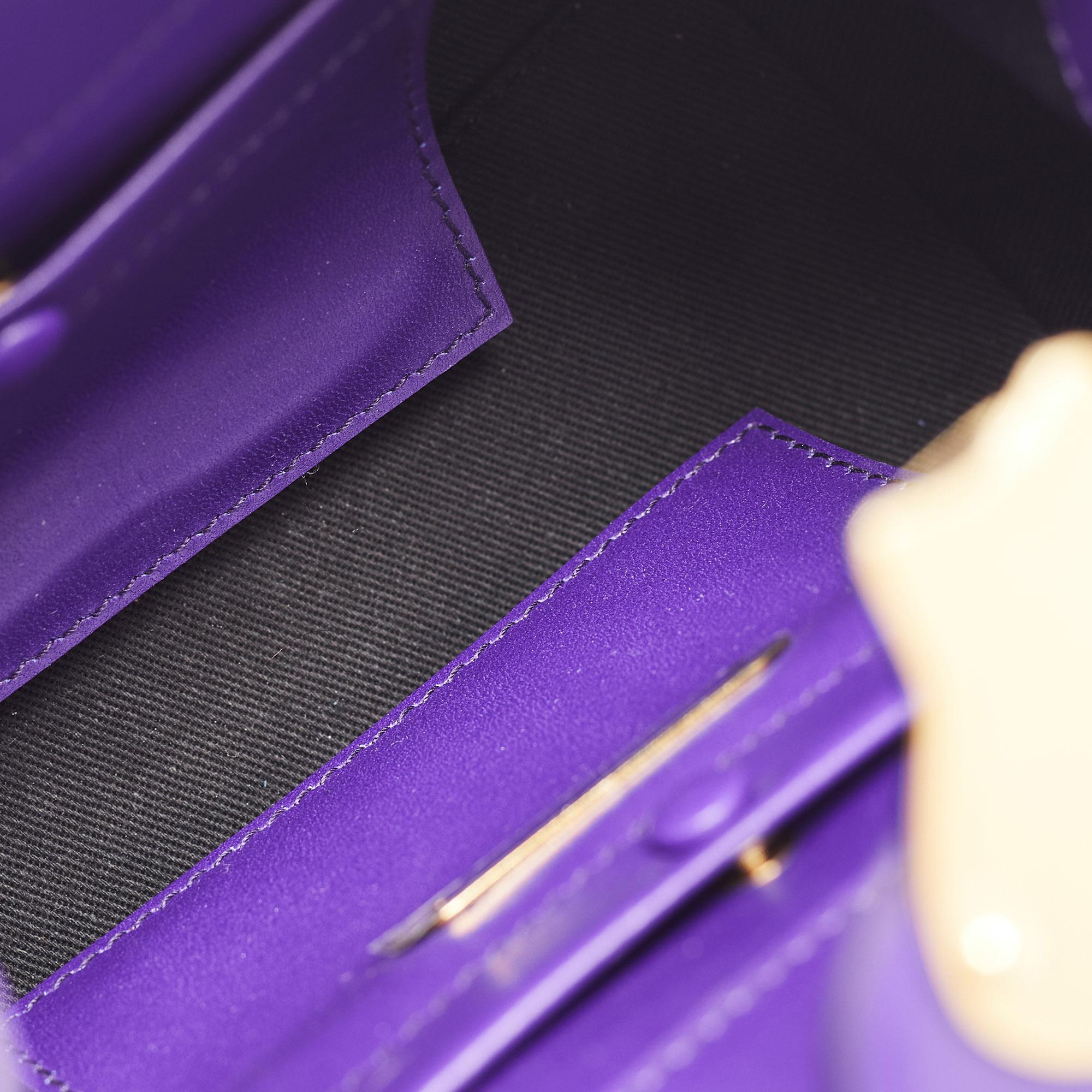 Ralph Lauren Purple Leather Ricky Crossbody Bag 2