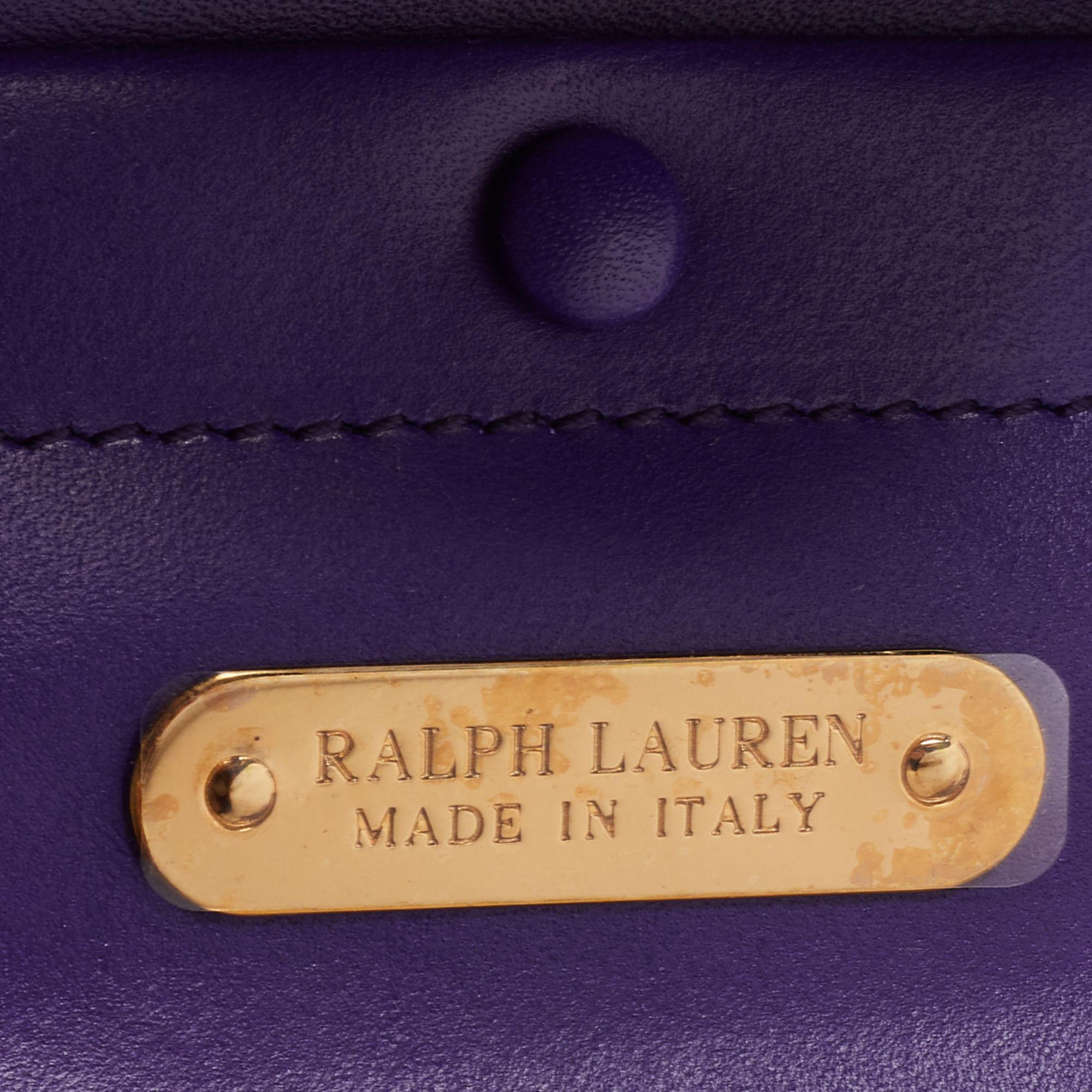Ralph Lauren Purple Leather Ricky Crossbody Bag 3