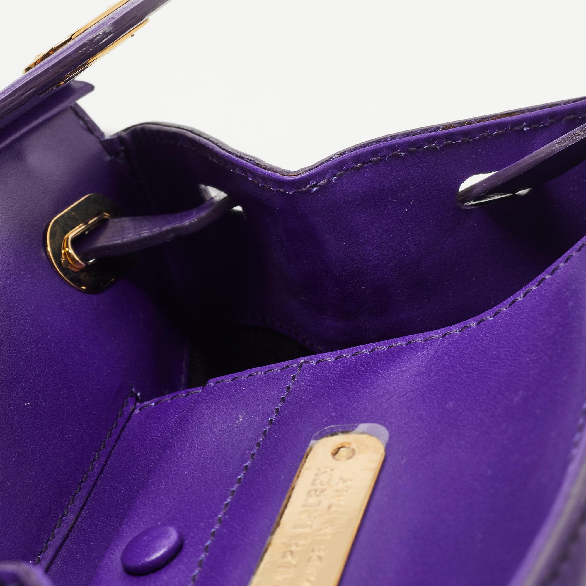 Ralph Lauren Purple Leather Ricky Crossbody Bag 5