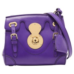 Ralph Lauren Purple Leather Ricky Crossbody Bag
