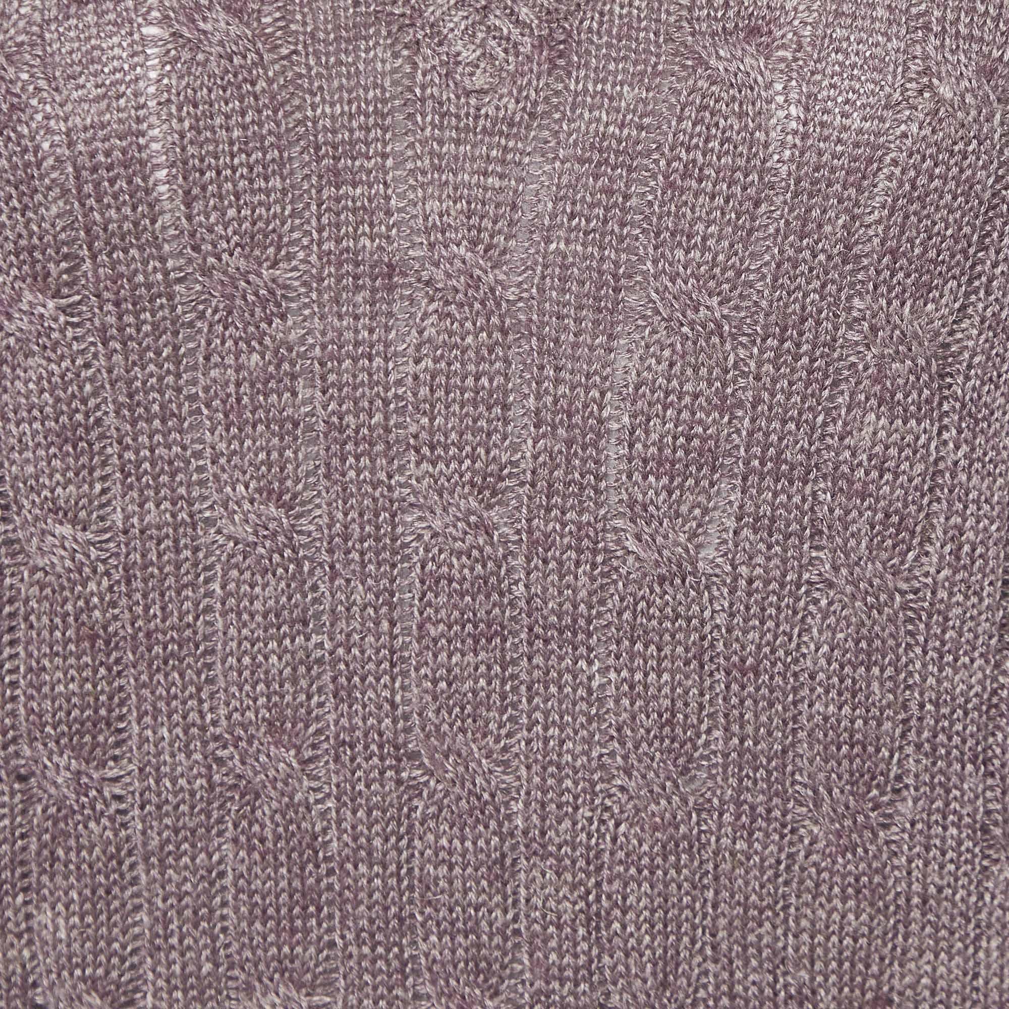 Grigio Ralph Lauren Maglione con scollo a V in lino e alpaca viola M.I.I. in vendita