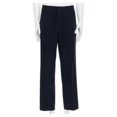 RALPH LAUREN PURPLE navy cotton corduroy side buckles tapered pants 32‚Äù