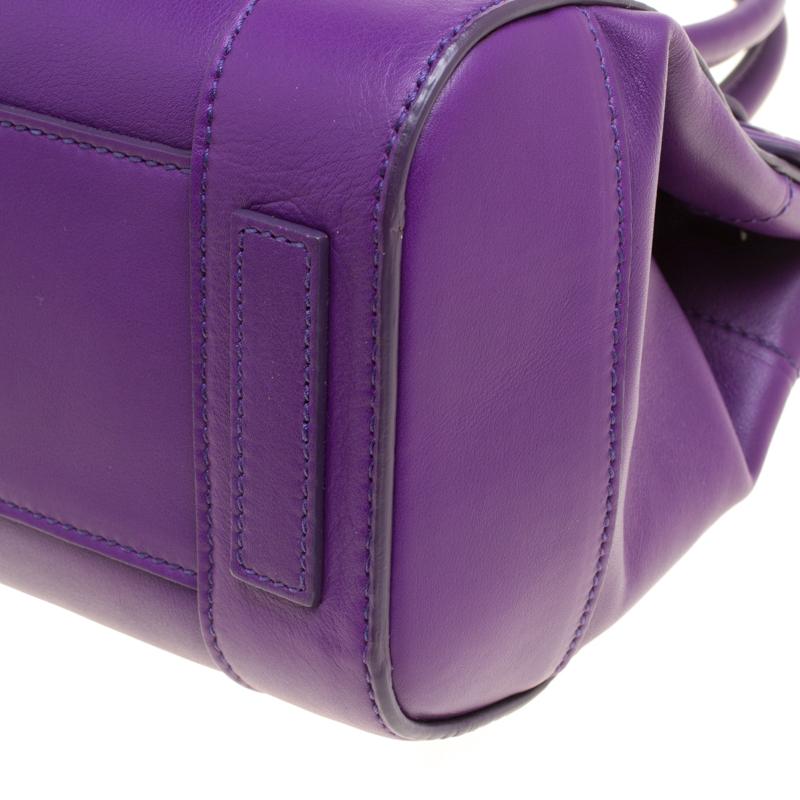 Ralph Lauren Purple Soft Leather Ricky 27 Top Handle Bag 7