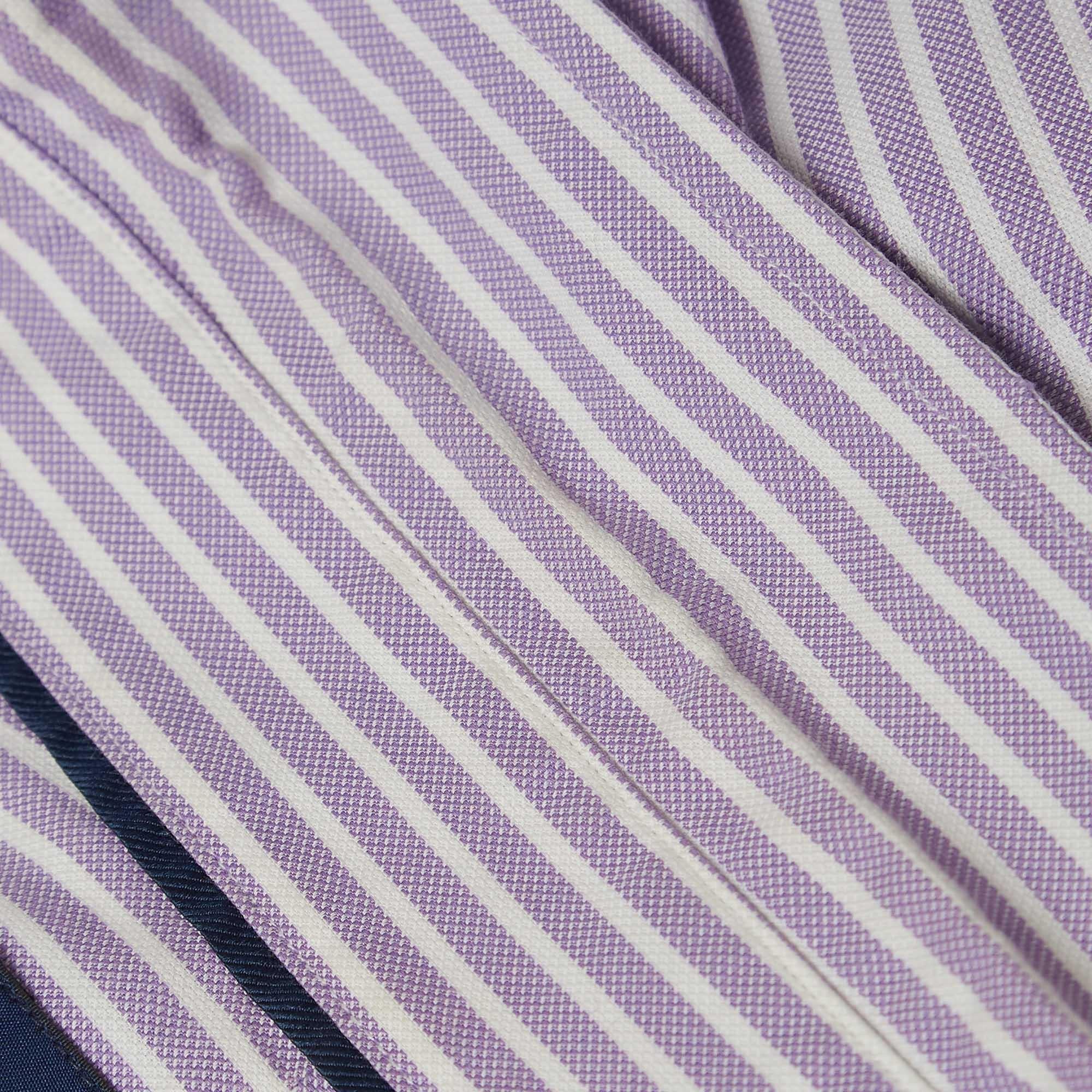 Ralph Lauren Purple Striped Cotton Buttoned Down Shirt M In Good Condition For Sale In Dubai, Al Qouz 2