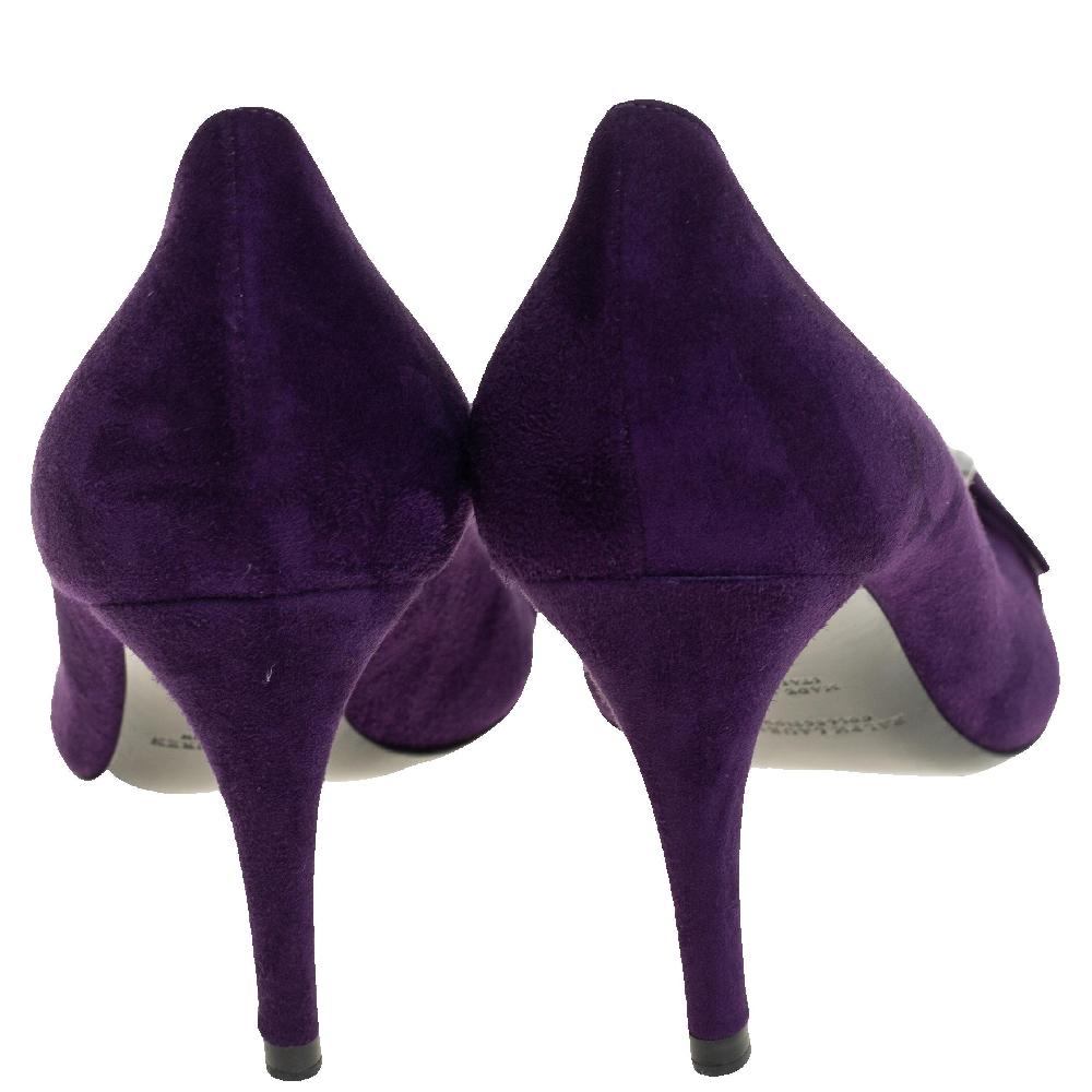 Women's Ralph Lauren Purple Suede Buckle Embellished Pumps Size 38