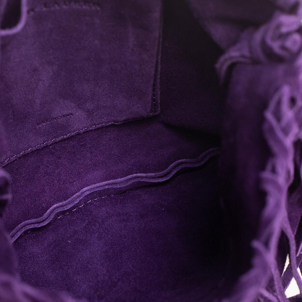 Ralph Lauren Purple Suede Fringe Crossbody Bag 3