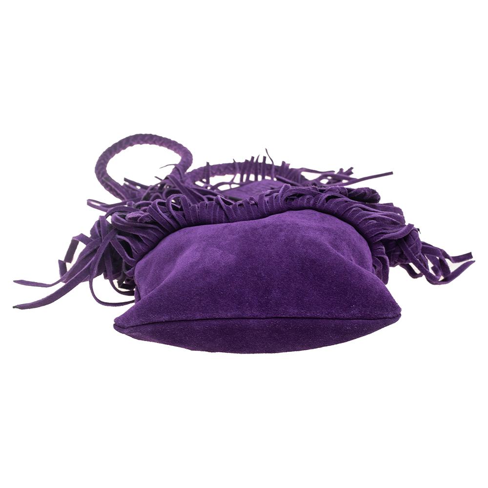 purple fringe purse