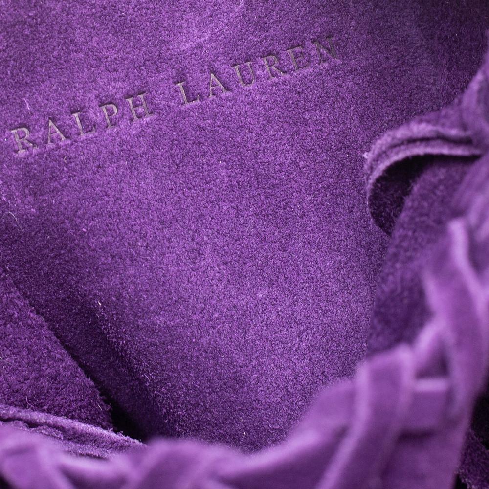 Women's Ralph Lauren Purple Suede Fringe Crossbody Bag