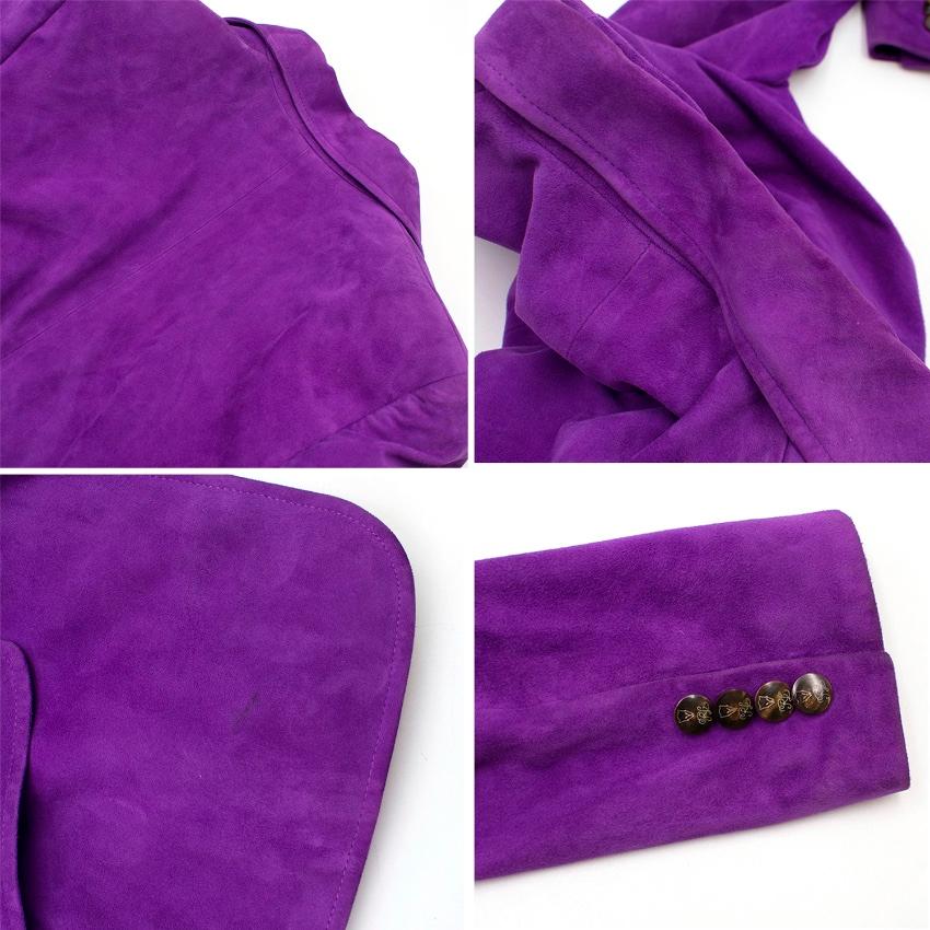 Ralph Lauren Purple Suede Jacket - Size US 2 In Excellent Condition In London, GB