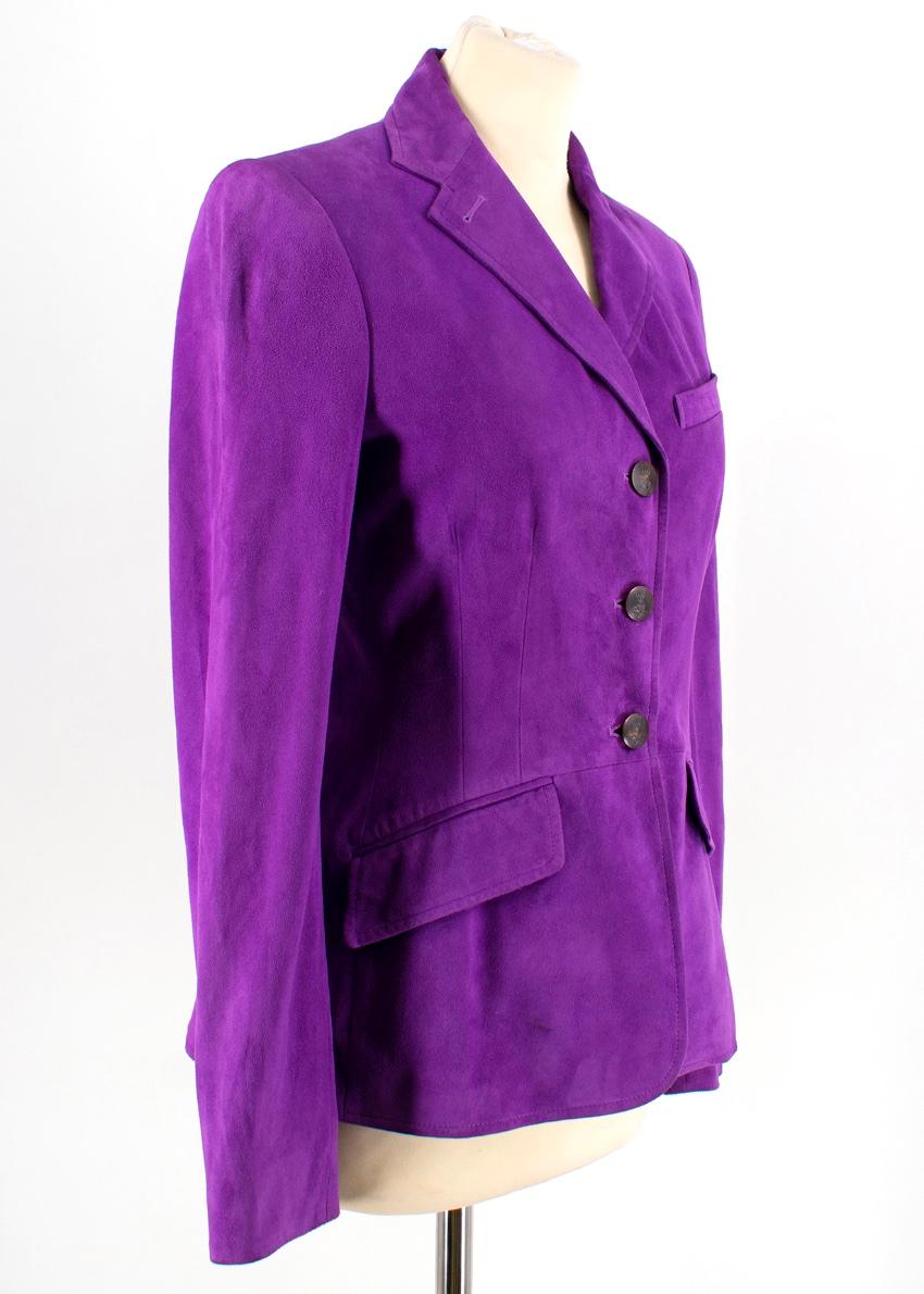 Women's Ralph Lauren Purple Suede Jacket - Size US 2