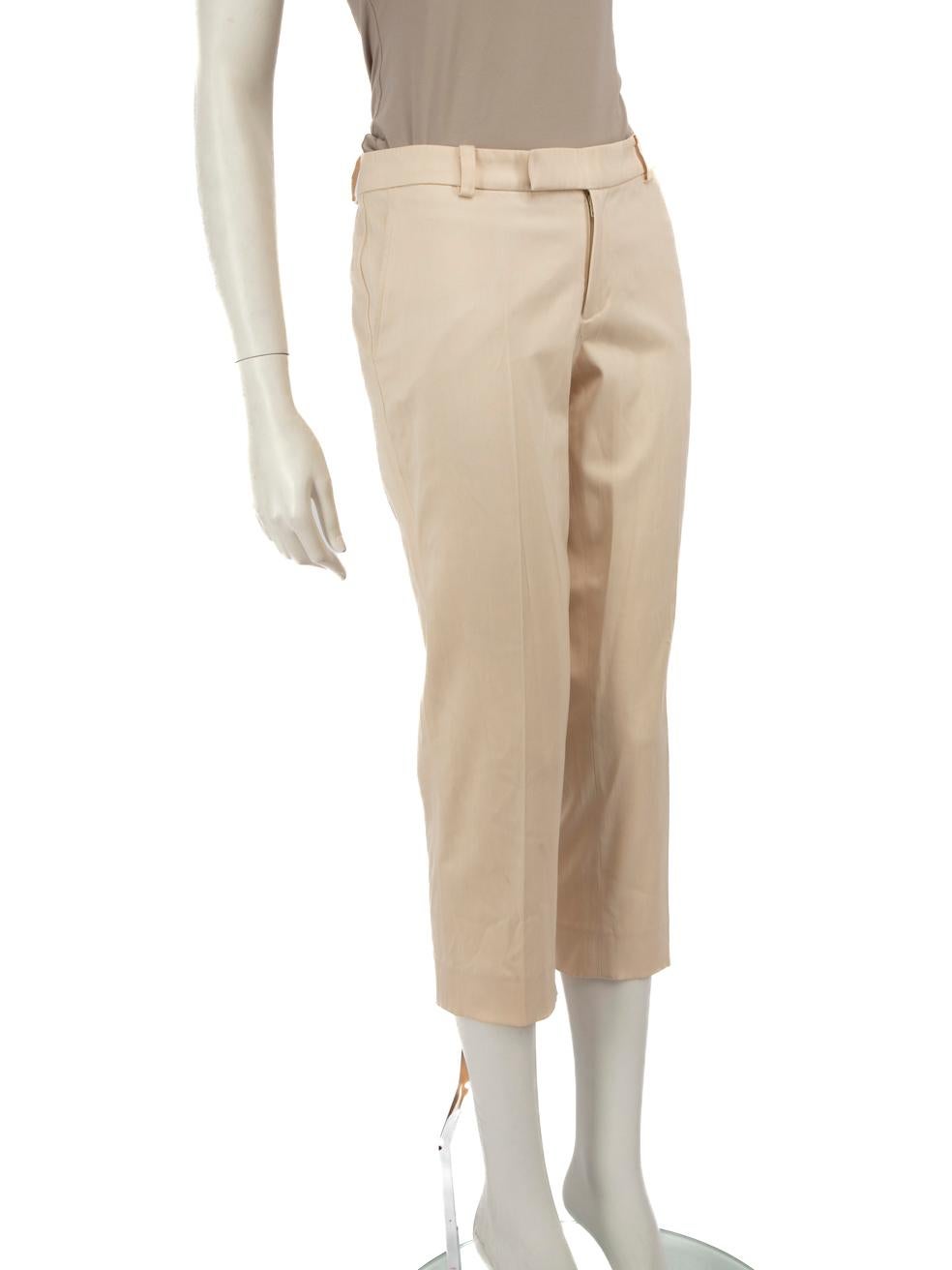 CONDITION is Very good. Minimal wear to the trousers is evident, the lining and and the outside of the leg cuffs has some discolouration. There is also discolouration near the bottom of the right leg on this used Ralph Lauren Black Label designer