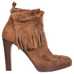 Ralph Lauren Ralph Lauren Collection Botines de ante marrón Brogue Talla FR 38
