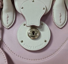 Ralph Lauren Ralph Lauren Off White/Blush Pink Leather Ricky Top Handle Bag