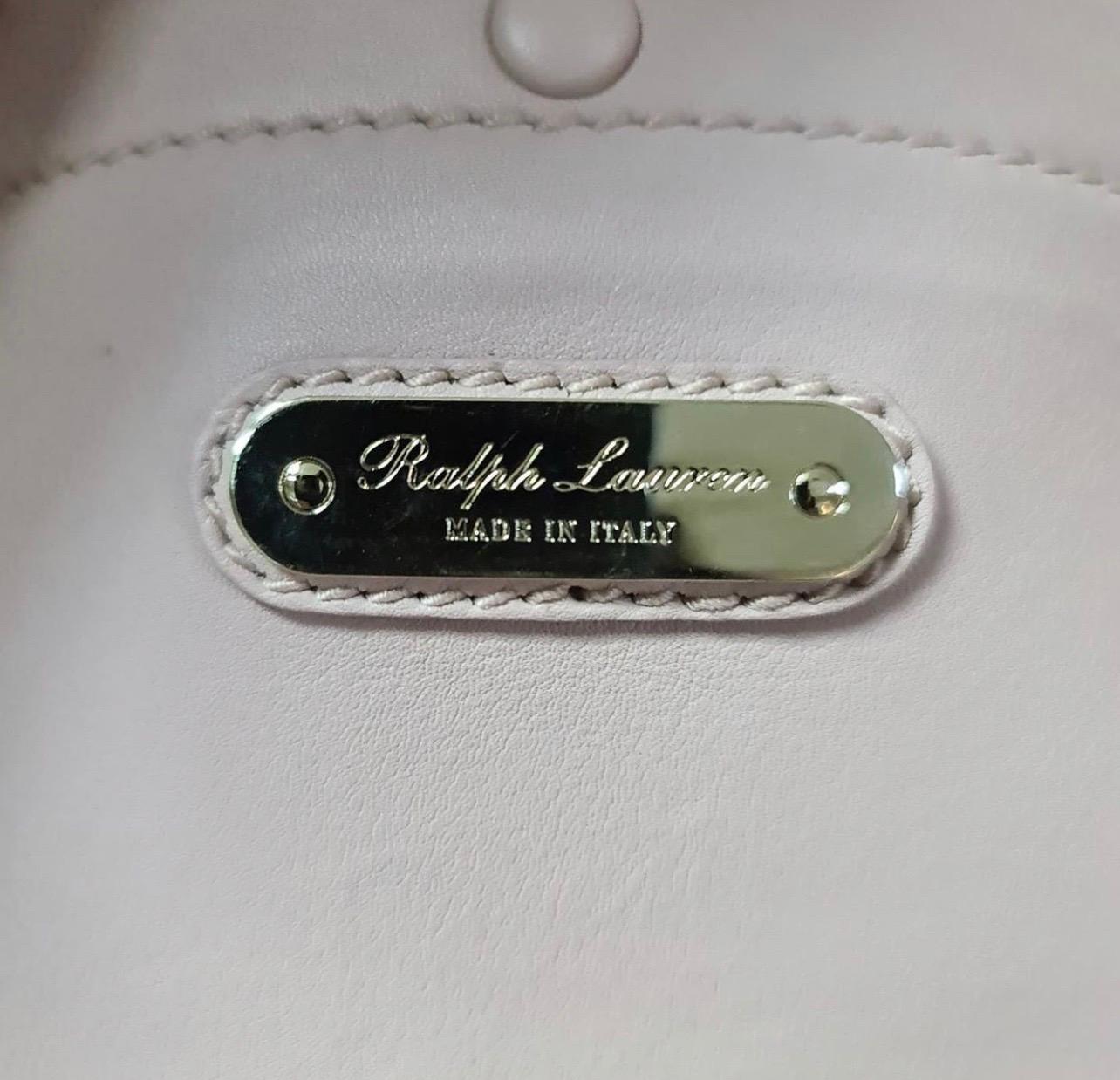 Women's Ralph Lauren Ralph Lauren Off White/Blush Pink Leather Ricky Top Handle Bag For Sale
