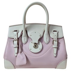 Ralph Lauren Ralph Lauren Off White/Blush Pink Leather Ricky Top Handle Bag