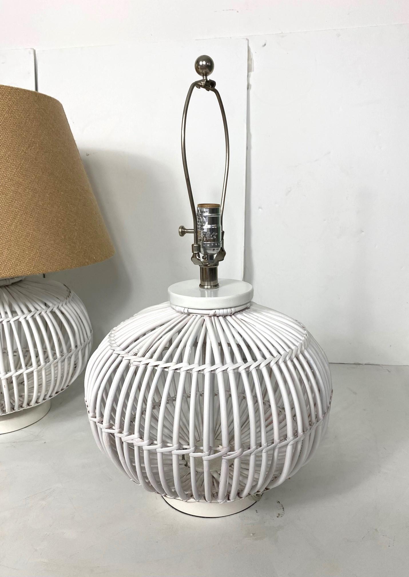 Ralph Lauren Rattan-Tischlampen, 2er-Set im Zustand „Hervorragend“ in Pomona, CA