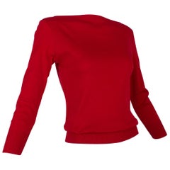 Ralph Lauren Red Boat Neck ¾ Sleeve Pullover, Original Tags – S, 21st Century