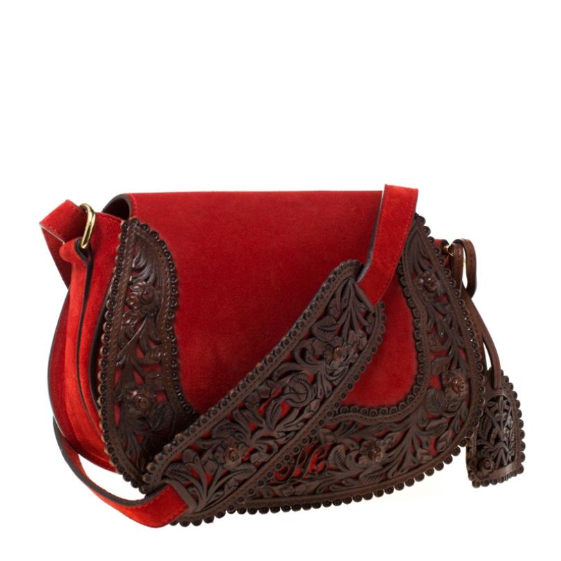 ralph lauren red leather bag
