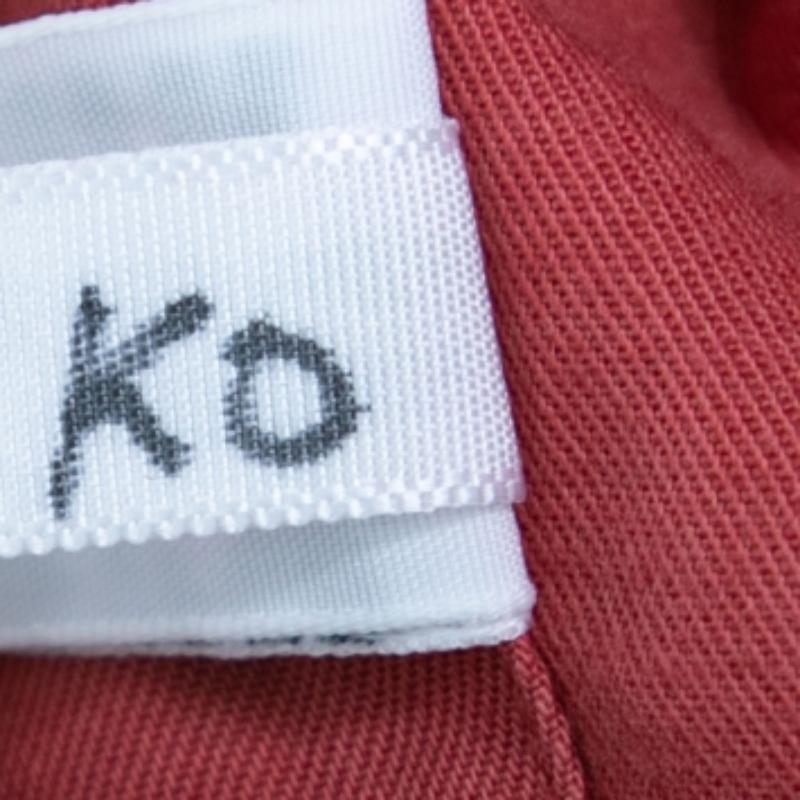 Arancia Ralph Lauren - Camicia classica in cotone rosso con bottoni sul davanti XL in vendita