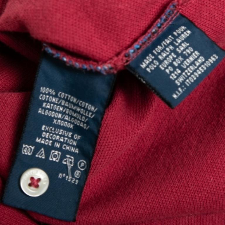 Donna T. Ralph Lauren Red Cotton Pique Skinny Polo T-Shirt S in vendita