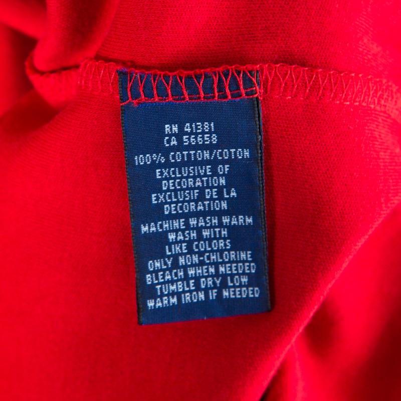 Women's Ralph Lauren Red Cotton Short Sleeve Polo T-Shirt Dress L