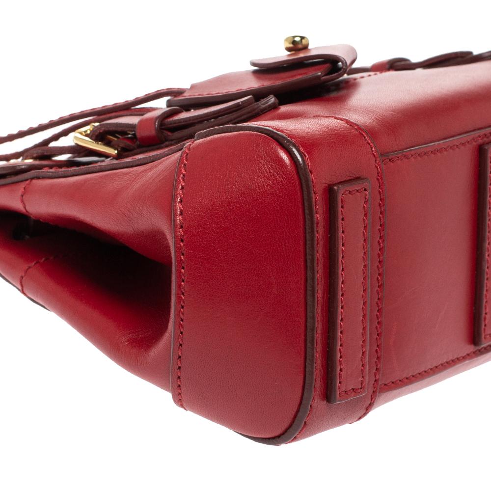 Ralph Lauren Red Leather Ricky Crossbody Bag In Good Condition In Dubai, Al Qouz 2