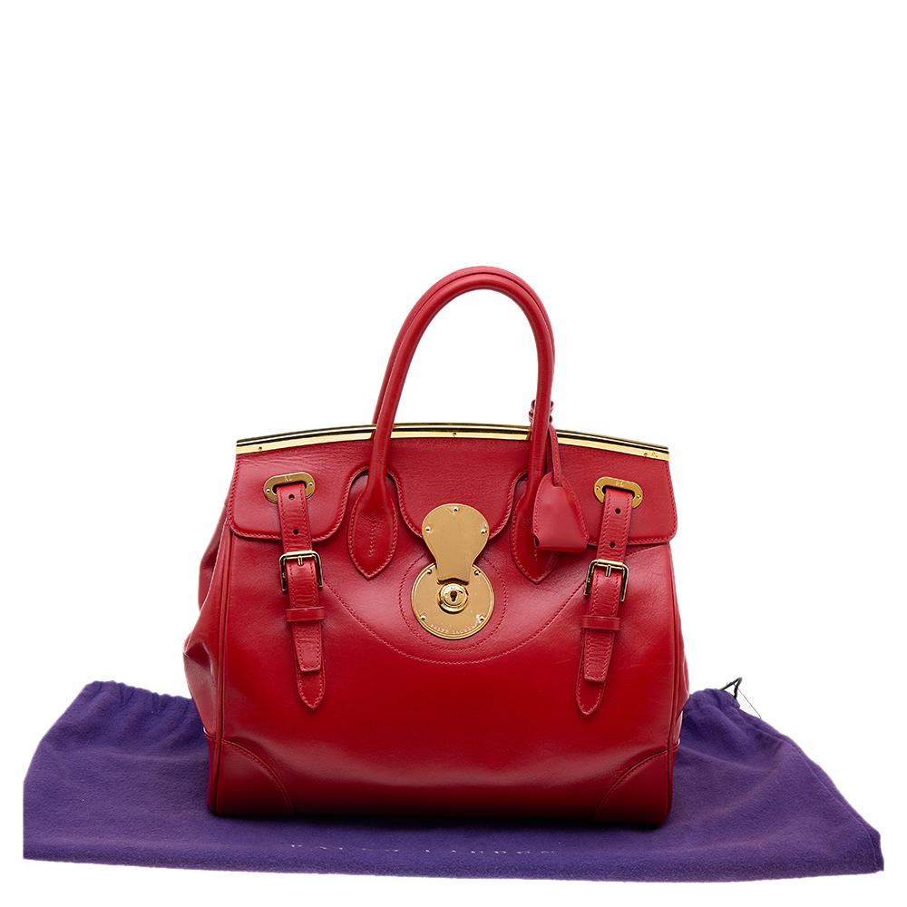 Ralph Lauren Red Leather Ricky Satchel 7