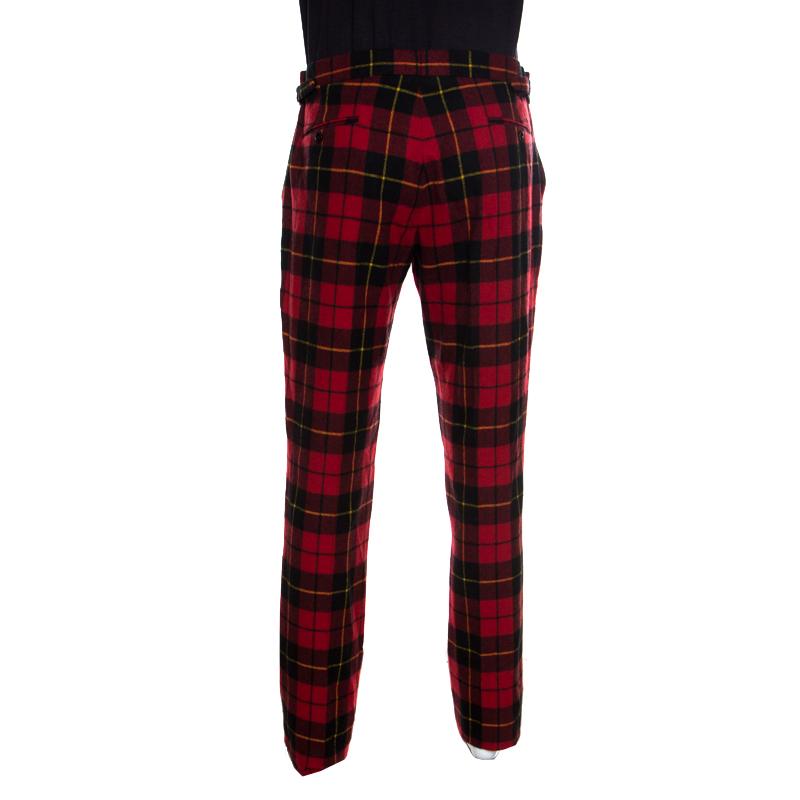 red tartan pants