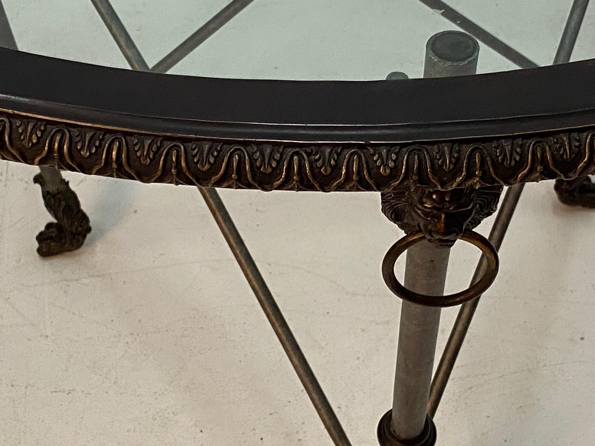 Ralph Lauren Regency Style Iron & Glass Round Side Table Gueridon 2