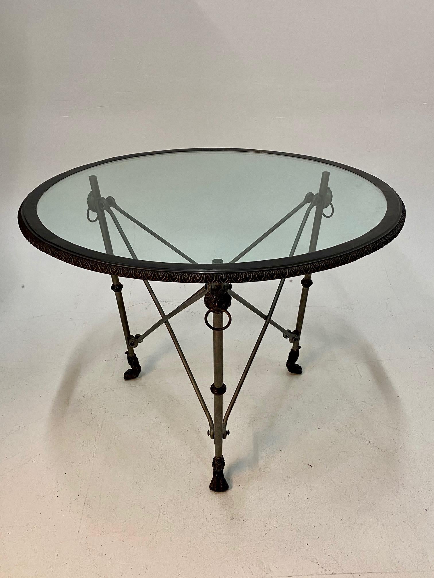 Ralph Lauren Regency Style Iron & Glass Round Side Table Gueridon 3