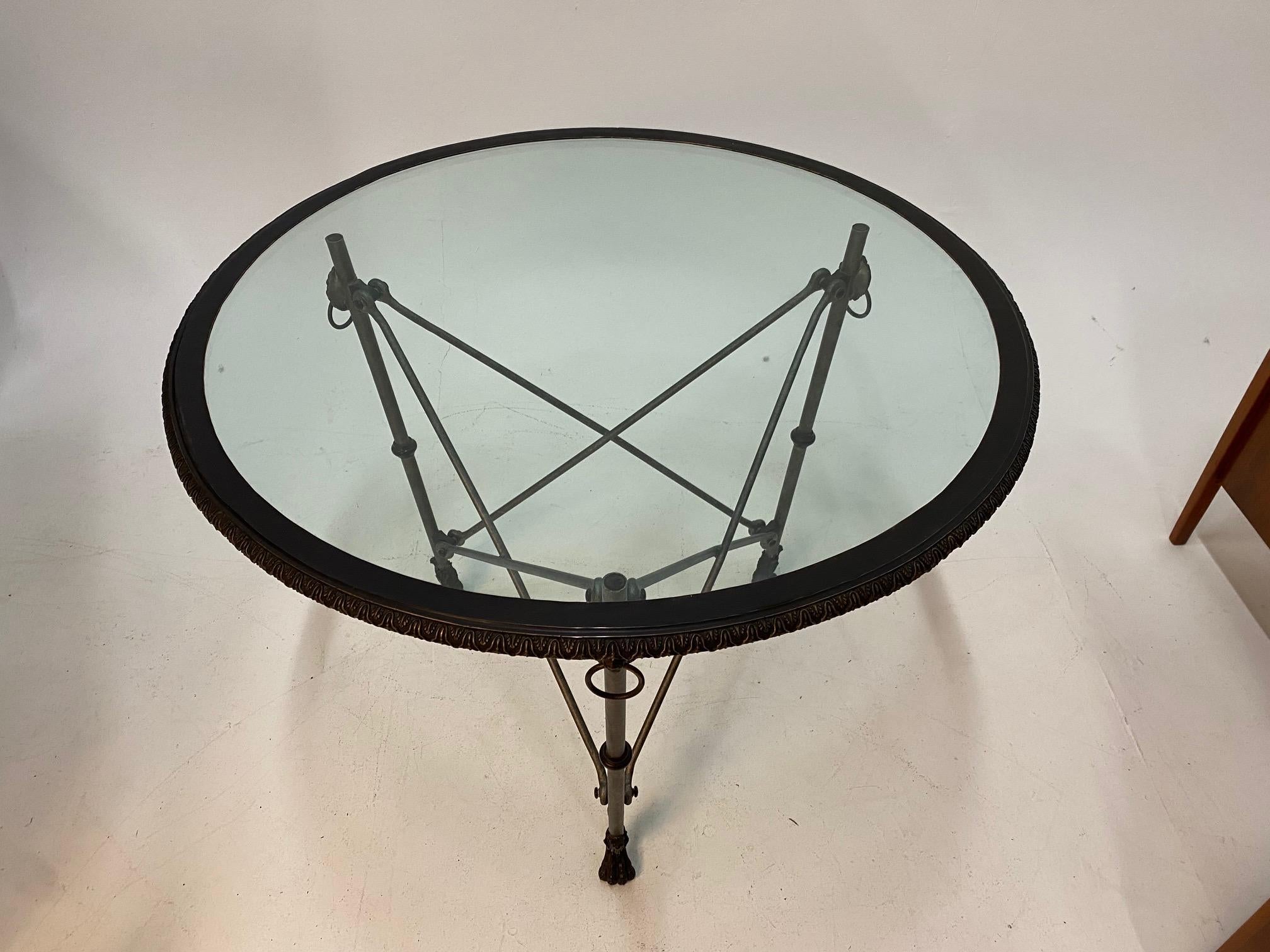Ralph Lauren Regency Style Iron & Glass Round Side Table Gueridon 4