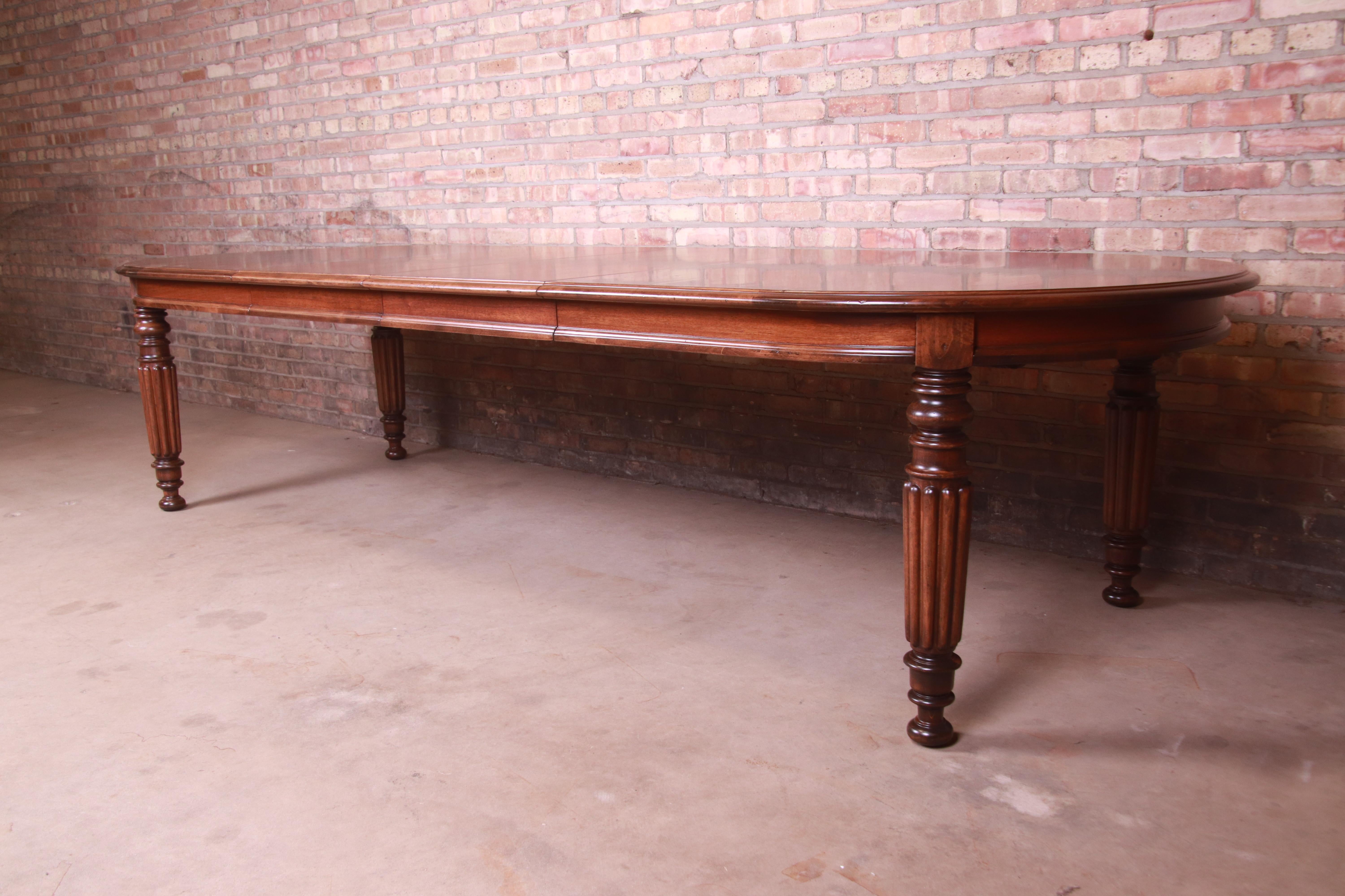 Ralph Lauren Regency Walnut Dining Table with Turned Legs, Newly Refinished  at 1stDibs